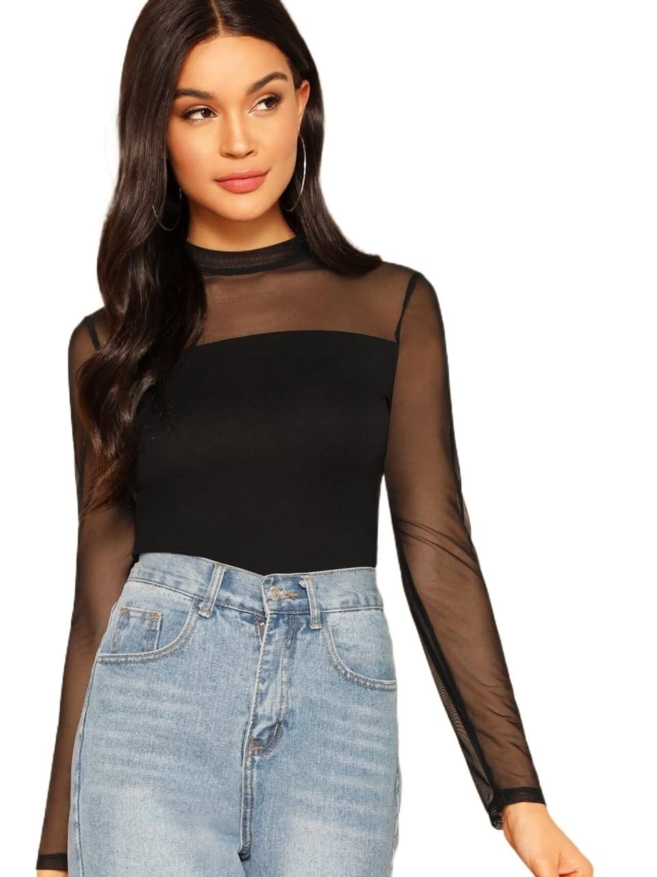 sheer yoke top