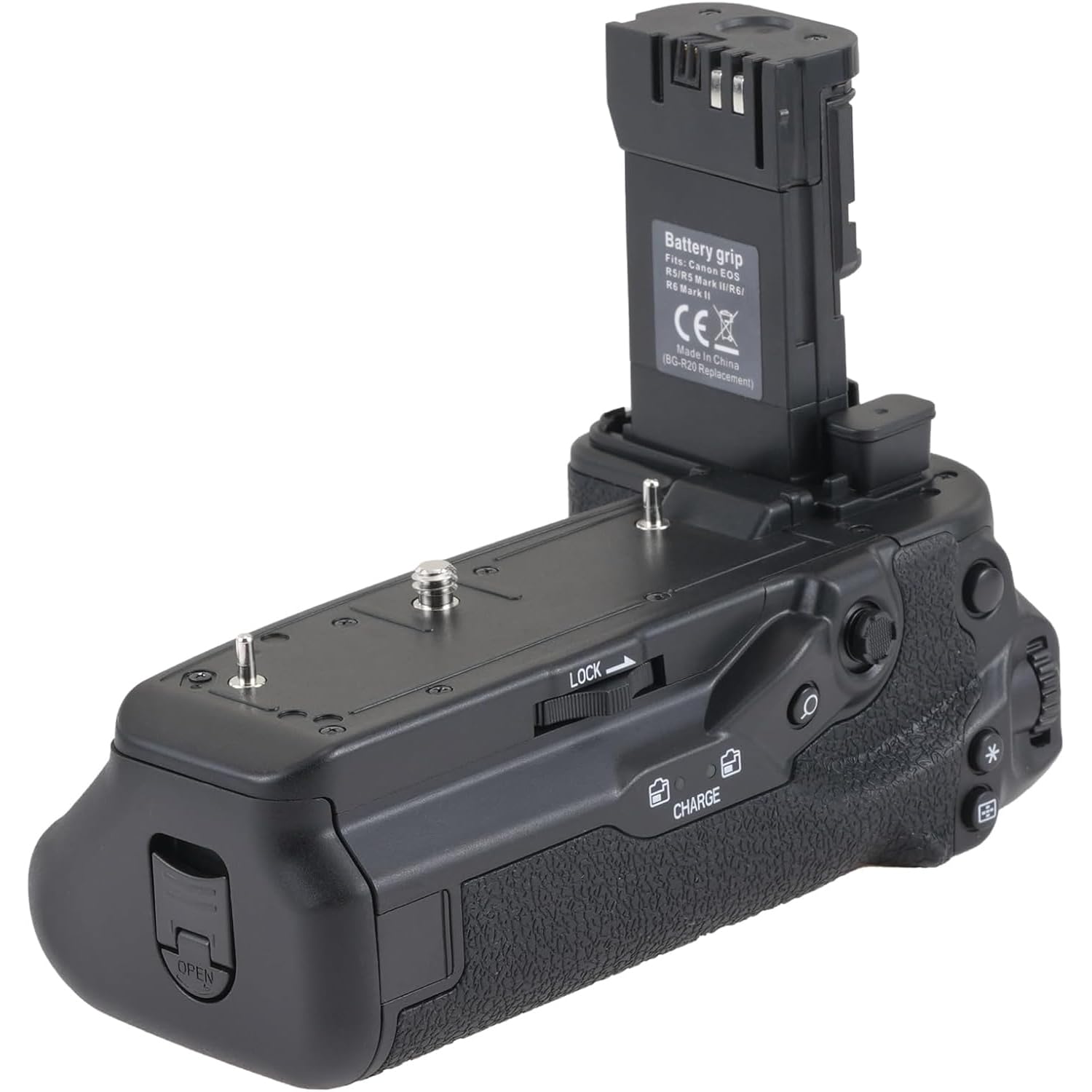 Hersmay BG-R20 Batteriegriff für Canon EOS R5 Mark II /R6 Mark II /R6 Mark III /R5/ R5C/ R6 Kameras, Synchronisation Aller Funktionen, fasst 2 LP-E6P-Akkus