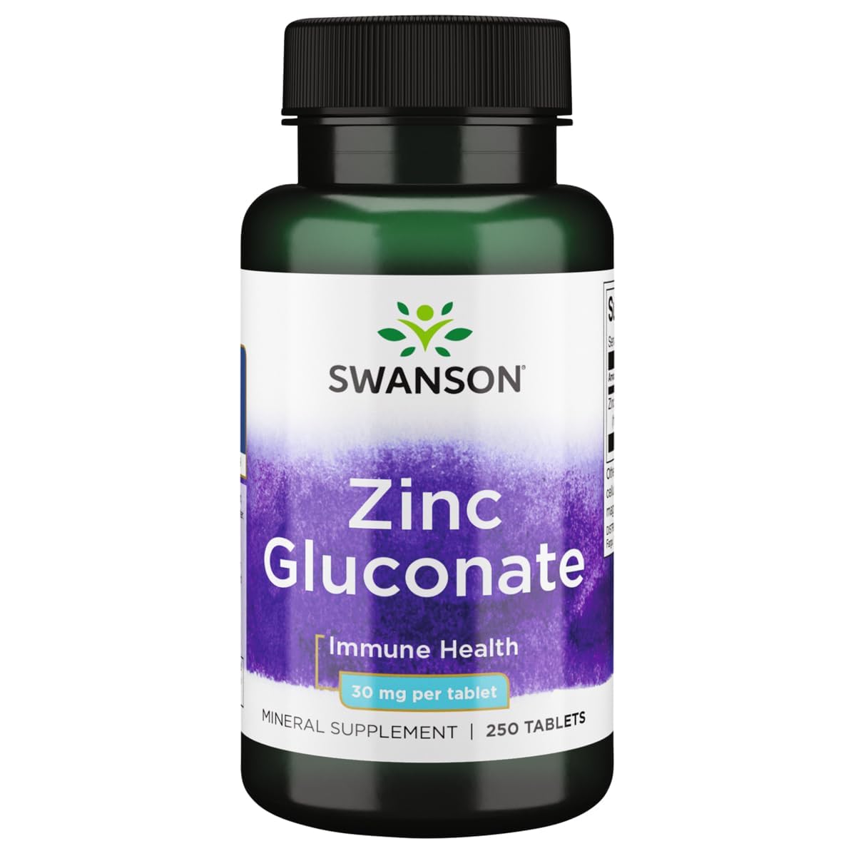 Swanson Zinc Gluconate, Immune Support, 30 mg, 250 Tablets 250 Count (Pack of 1)
