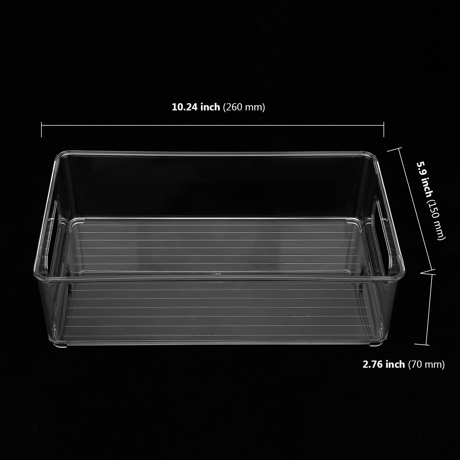 WEPMMJ Set 6 Organizzatori Per Frigo Impilabili – Contenitori In Plastica Trasparente Per Congelatore, Dispensa E Cucina