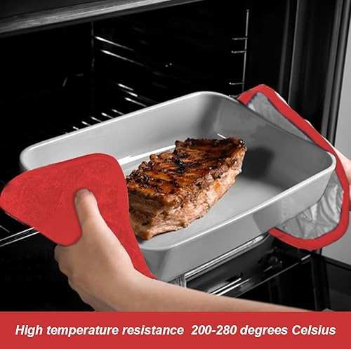 Miniatura 2 de meioro Paquete de 4 agarraderas para cocina resistentes al calor, almohadillas calientes 100% algodón, juego de soportes acolchados para ollas