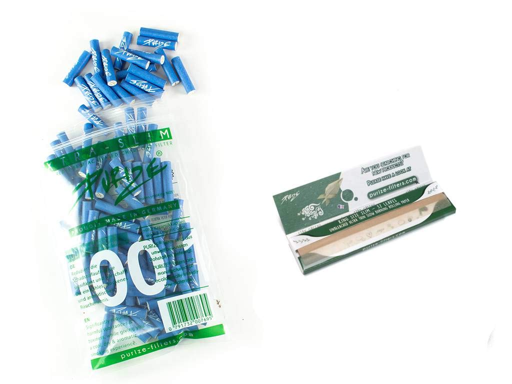 PURIZEXtra Slim Size Activated Carbon Filters (Blue) Pack of 100