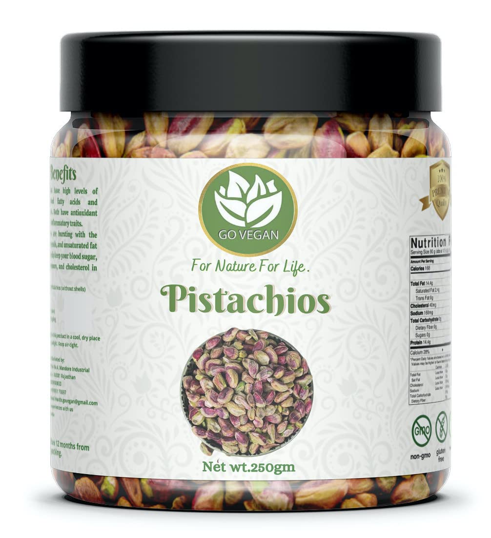 Go Vegan Pista Without Shell - 200g | Grade - Jambo Size, Pistachios Kernels Dry Fruits [Jar Pack] (B094ZDGRTH) Amazon Price History, Amazon Price Tracker