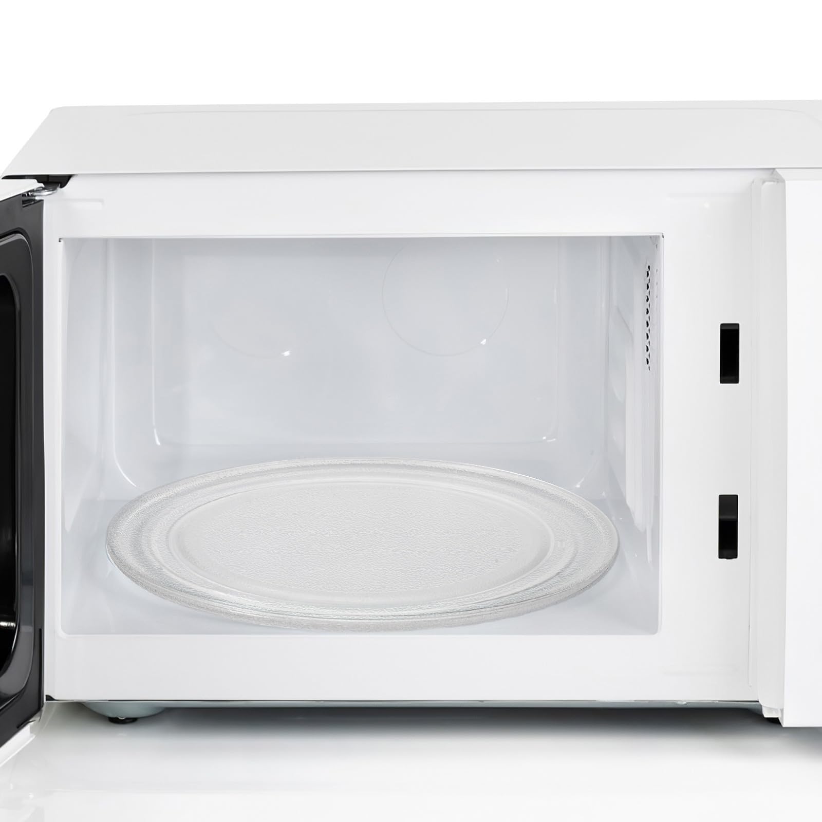 Plato de Vidrio para Microondas 27.2 Cm Fondo Plano y Soporte Giratorio, Resistente Calentamiento Uniforme para Preparación de Alimentos en Cocina