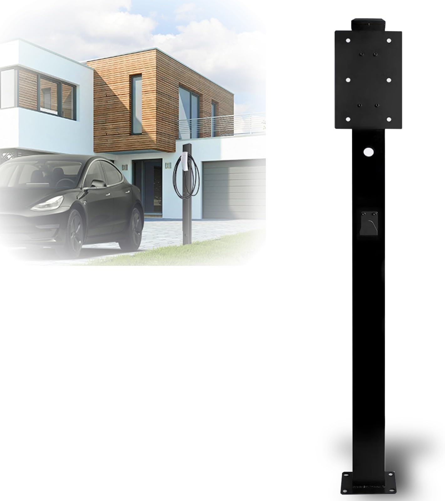 EV Charger Pedestal Stand,59in Outdoor EV Charger Pedestal Stand - Adjustable Electric Vehicle Charging Station Holder for Home & Commercial Use - Durable Design for New Energy Vehicles