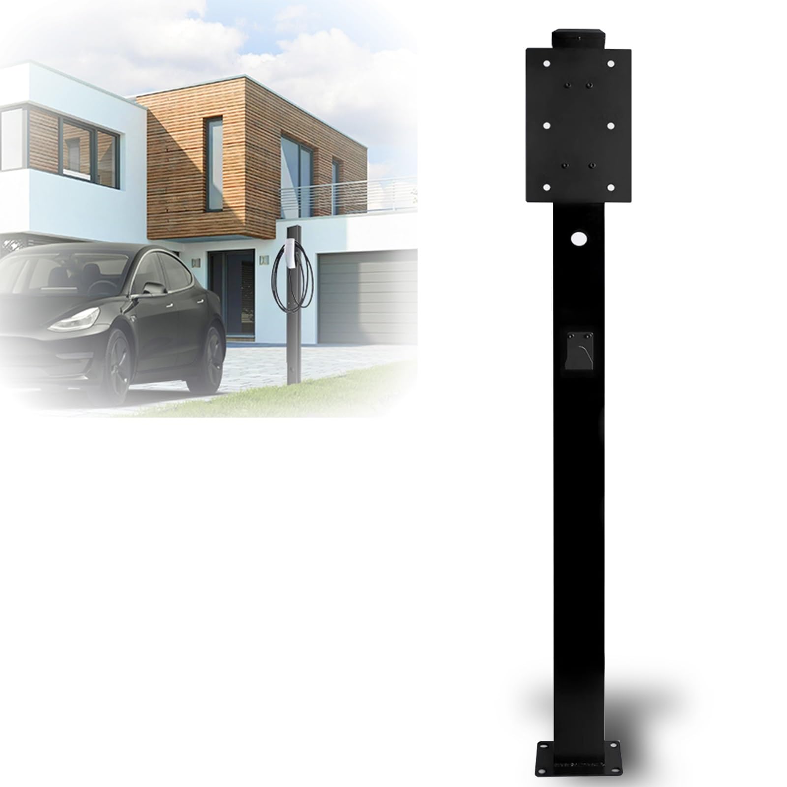 Gqmycdm One Color Electric Vehicle Charger Pedestal Stand, Ev Charger Pedestal Outdoor, Ev Charger Stand Holder, Electric Vehicle Charging Stations, For Charging Station New Energy Vehicle(130Cm/51In)
