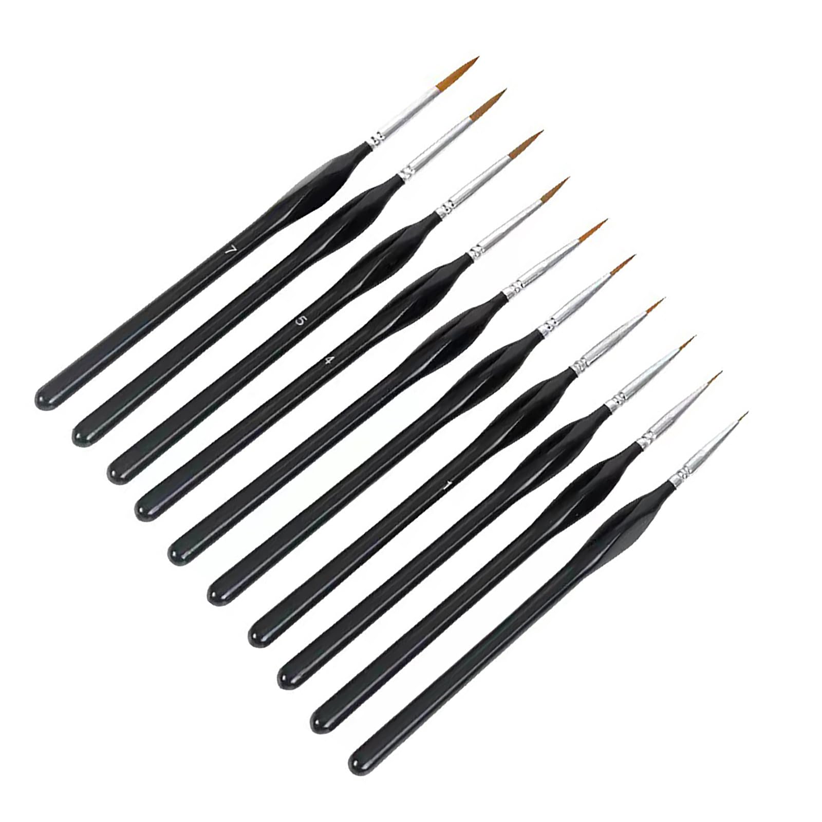 Ensemble de 10 pinceaux pour détails Fins, Pointe Professionnelle, pinceaux Miniatures pour Artistes, Lignes Fines Noires, pour Aquarelle, Acrylique, Peinture à l'huile détaillée