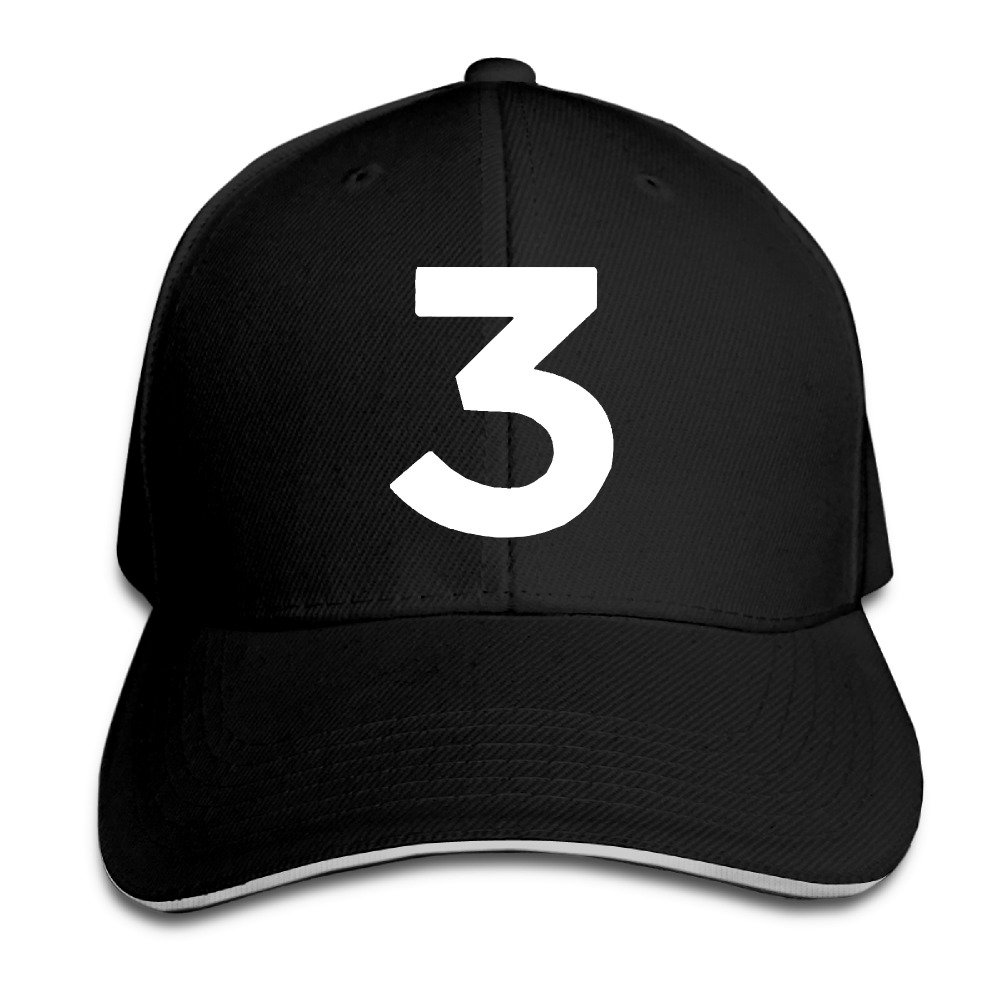 HCHANACool Sandwich Bill Cap Unisex Chance The Rapper Number 3 Coloring Book Peaked Trucker Hats Black