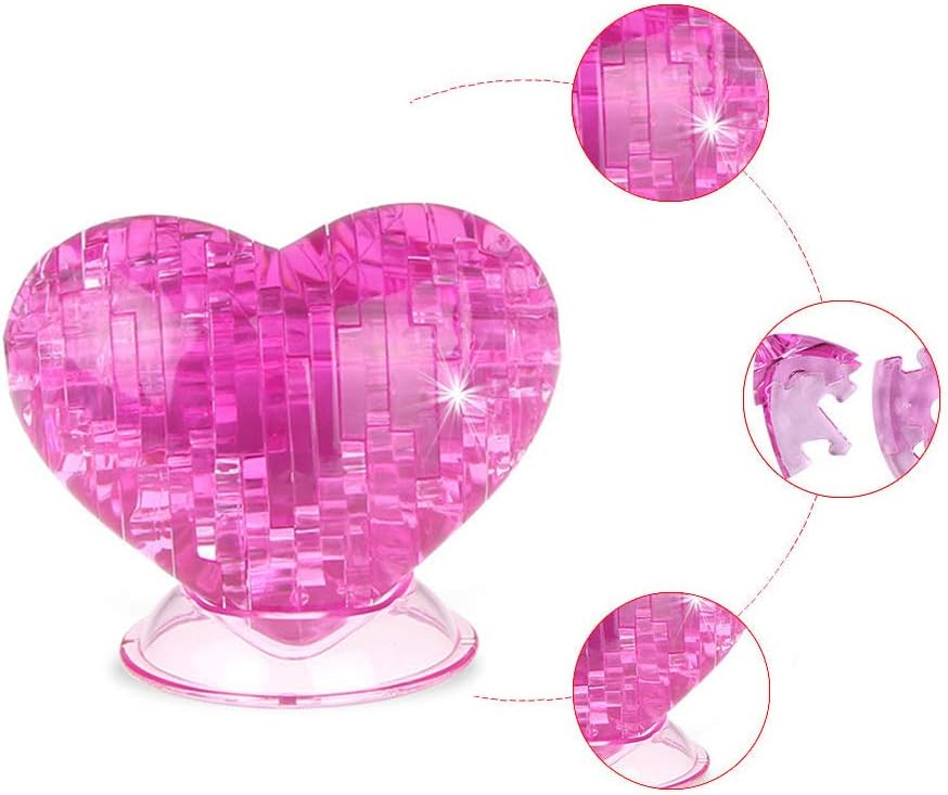 3D Crystal Puzzle Heart for Valentine's Day Gift / 3pcs