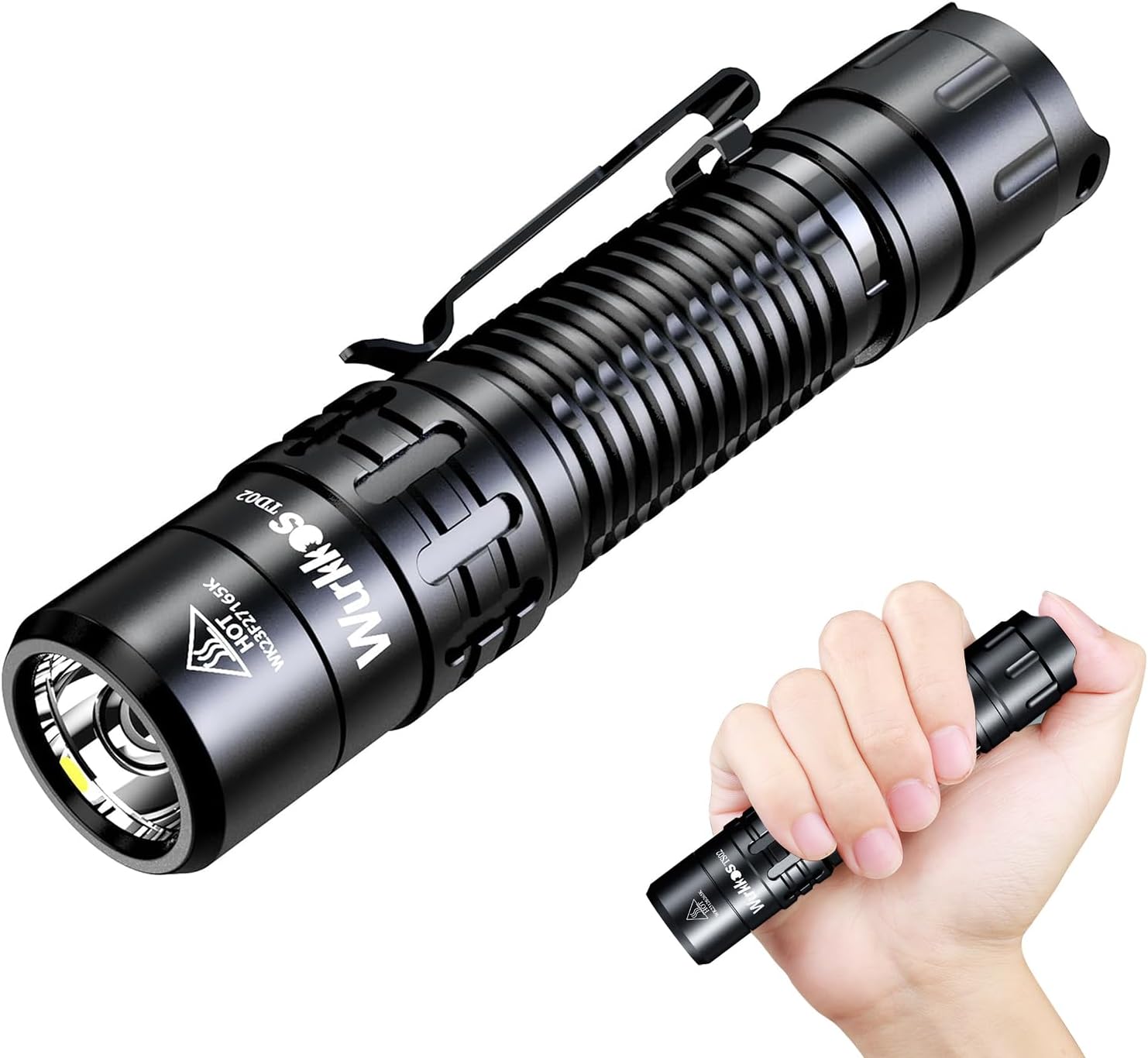 TD02 LED Tactical Torch, Extremely Bright 2000 Lumens USB C Rechargeable Torches, IP68 Waterproof with 6 Modes Handheld Small Torch for Outdoor and Indoor Activities