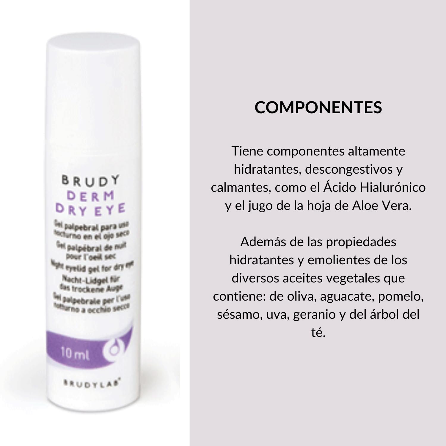 BRUDYLAB - Brudy Derm Dry Eye Gel 10 ml - Gel Idratante Notte per la Pelle delle Palpebre - Cura degli Occhi Secchi - Idrata e Decongestiona la Pelle delle Palpebre