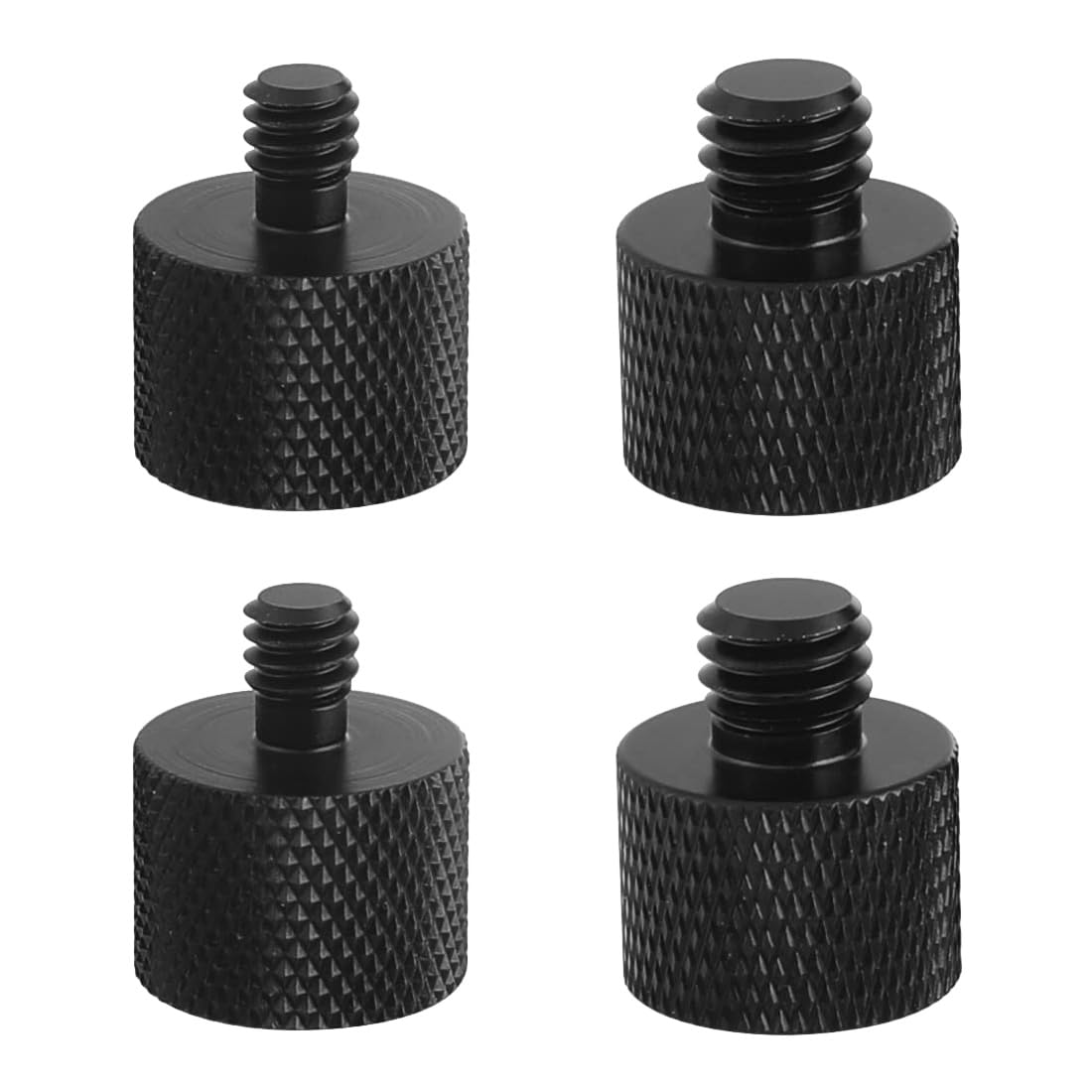 4 Pezzi Adattatore Filettatura 1/4 "Maschio A 3/8" Femmina E 3/8" Maschio A 1/4" Femmina Treppiede Adattatore Vit Per Altoparlanti Fotocamera Treppiede Microfono Stand Monitor (Nero)