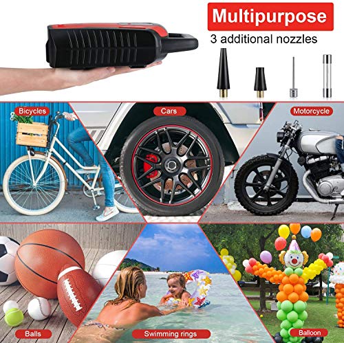 MOICO Portable Air Compressor Pump, 12V DC Car Tire Inflator with Digital Pressure Gauge,120 PSI Tire Pump,Auto Shut Off Air Pump with Bright LED Light for Car Tires, Bicycle, Motorcycle, Ball