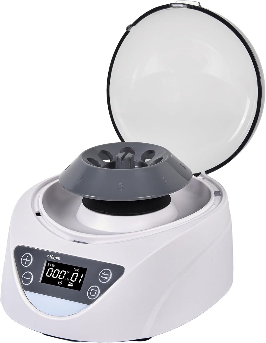 Mini máquina centrífuga de laboratorio LCD 100-12000RPM 99mins Temporizador 7245×g RCF | Centrífuga de sobremesa de laboratorio con control de velocidad con 2 rotores para tiras de 8 x 0,2/0,5/1,5/2,0 ml y 2 × 8 × 0,2 ml | 100-240 V | Laboratorios universitarios y de investigación