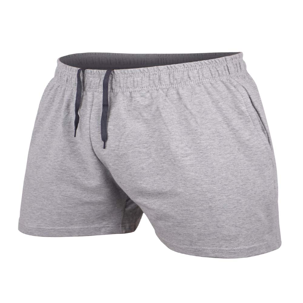 Men's Bodybuilding Workout Gym Shorts 3" 5" Inseam Sports Training Cotton with Pocket
