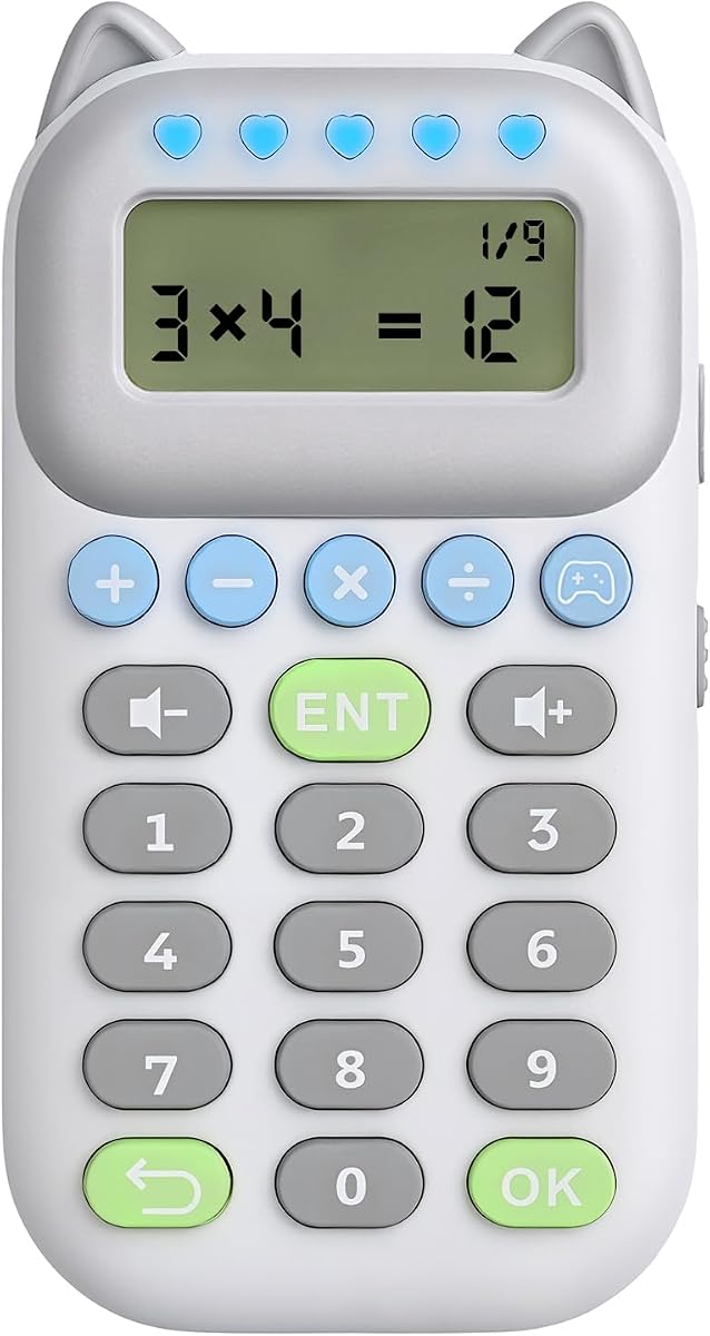 Umimile Math Games for Kids Ages 4-12, Portable Learning Toy | Rechargeable, 8 Learning Modes, 50,000+ Math Questions, Travel Ready