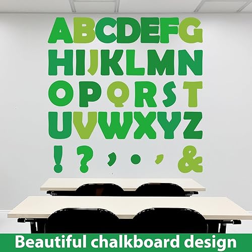 Miniatura 5 de Juego de 150 letras grandes de 7 pulgadas y recortes de puntuación, letras verdes primaverales, decoración festiva para el hogar, escuela, aula,
