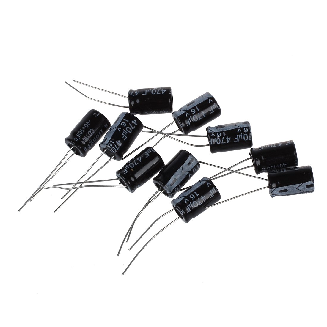 Eieenotee 10 x 16V 470uF Aluminum Electrolytic Capacitor 8X12mm