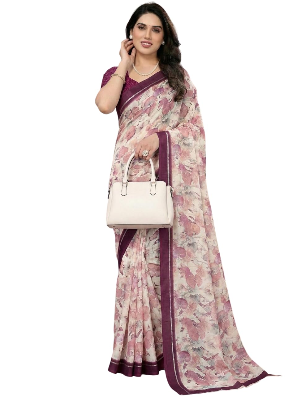 Women's Satin Saree with Unstitched Blouse Piece-image-44