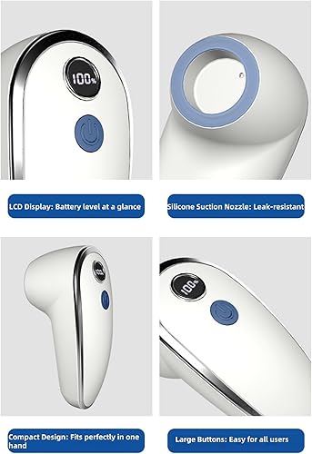 Miniatura 5 de Sellador al vacío de mano para alimentos, máquina selladora al vacío compacta inalámbrica con pantalla LED, sellado rápido, potente y de bajo ruido