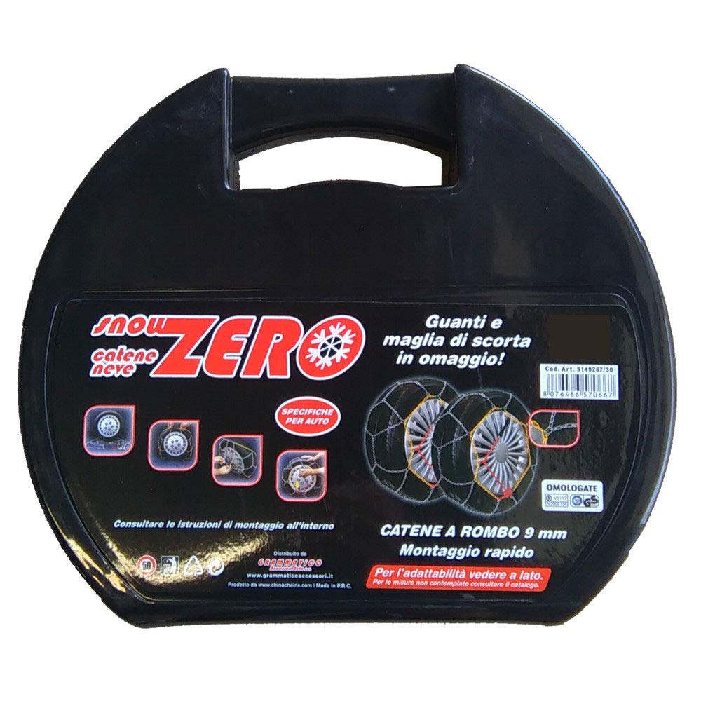 Generico RVS Catene da Neve 9 mm, Misura 175/65 R14 - omologate a Norma di Legge