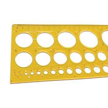 Amazon.co.jp: AsaEimar 一般総合定規 円定規 2枚入り 四角 楕円