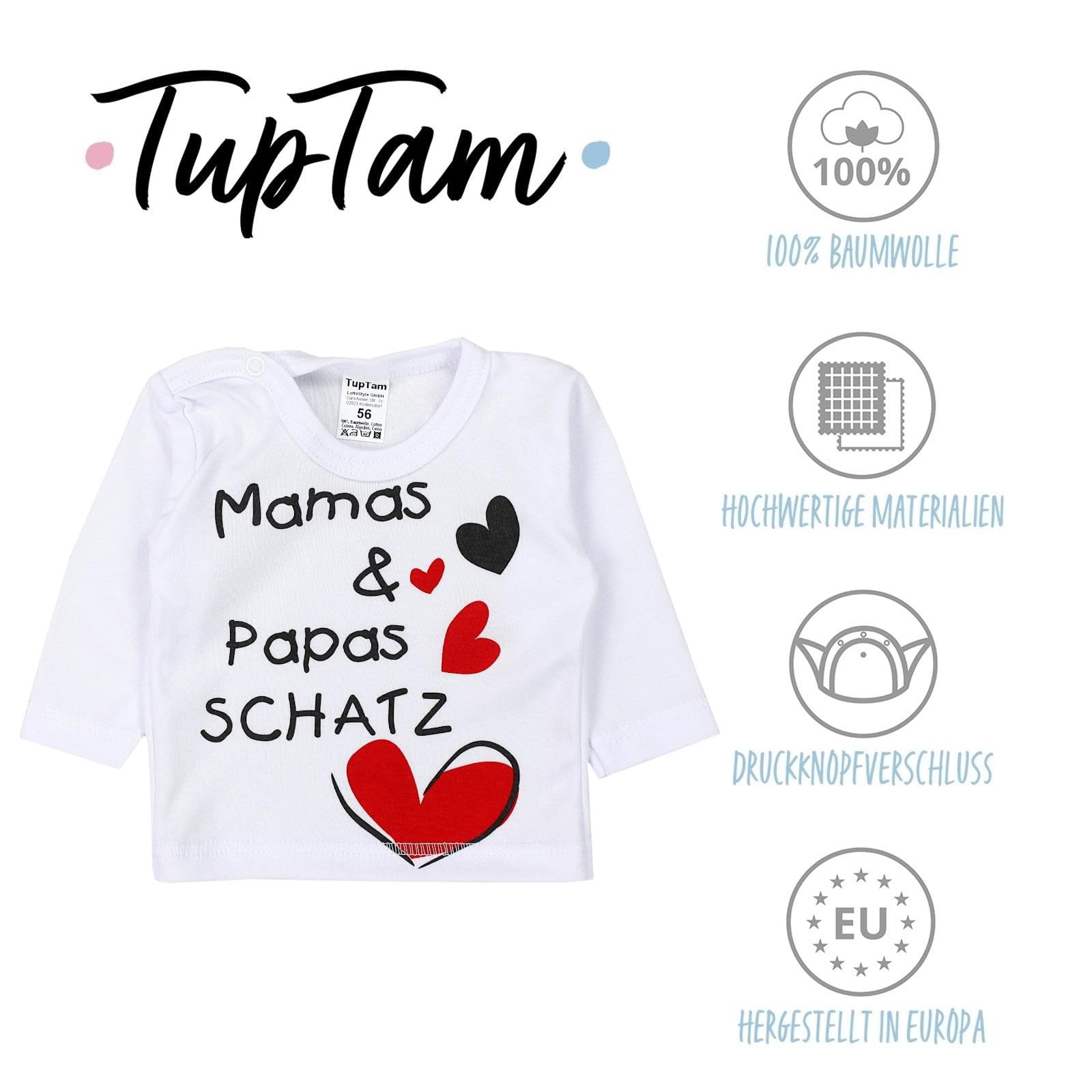 TupTam Blouses bébé à Manches Longues imprimé, Lot de 3