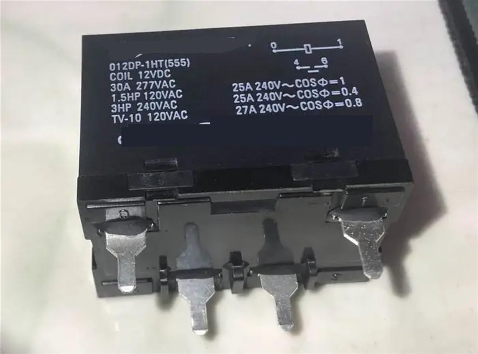 Relé JQX-116F-1 012DP-1HT de alta capacidad 30A con bobina eficiente de 12V 4