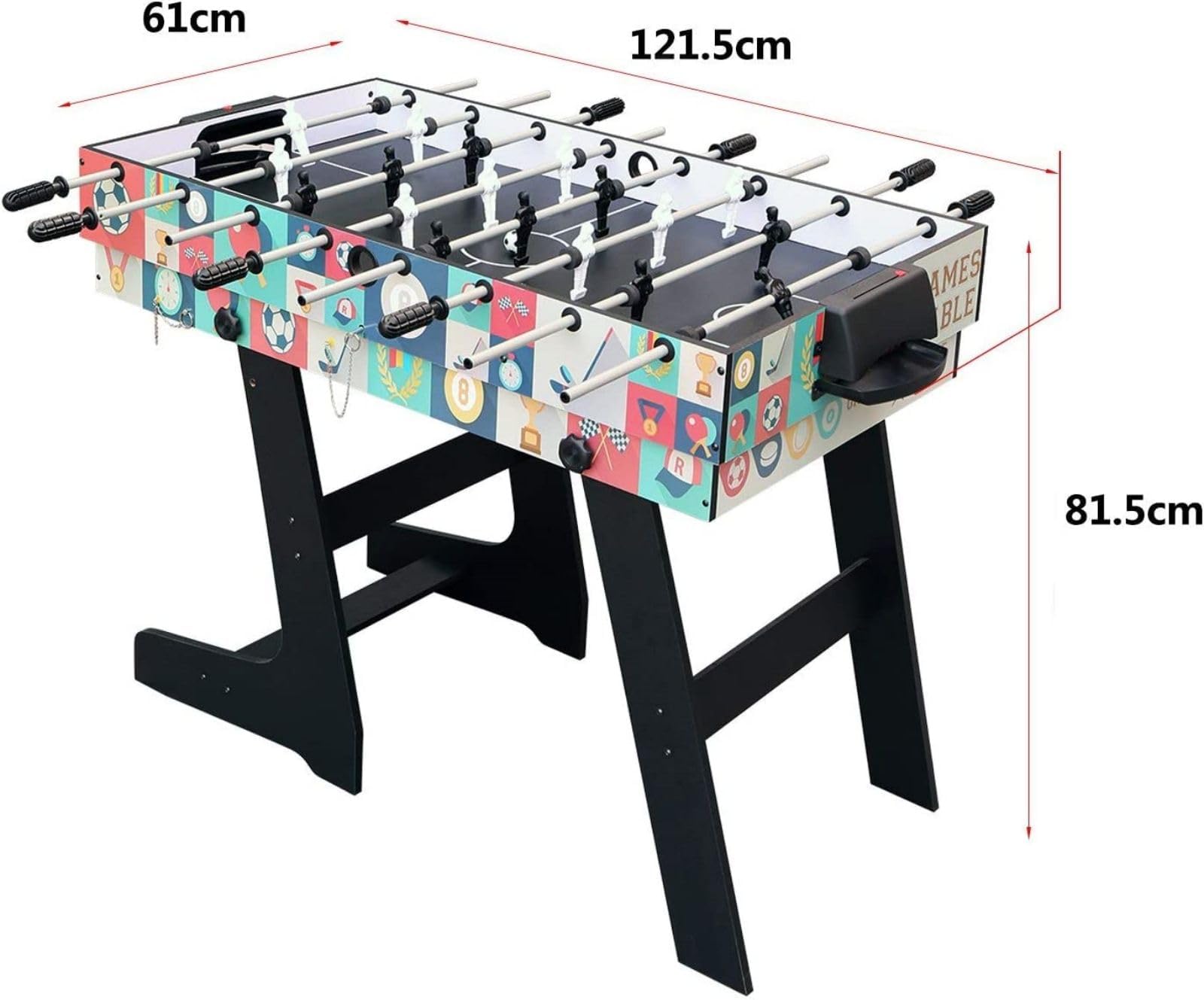 HLC Mesa Multijuegos 4 en 1, Futbolín Plegable, Futbolín Deportivo Multifunción/Futbolín/Billar/Tenis de Mesa/Hockey, Apto para Diversión Familiar De Adultos Y Niños.