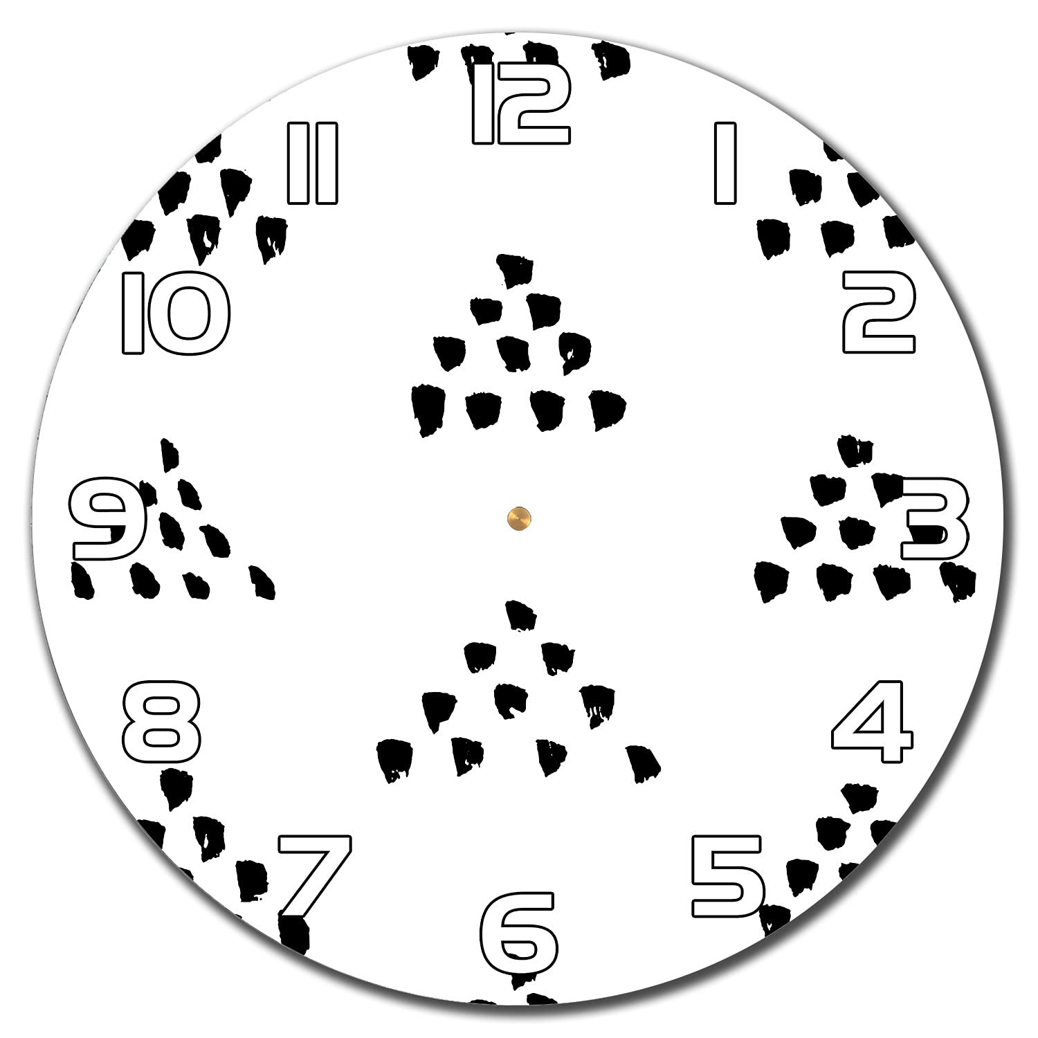 Horloge en verre 30 cm Coloray avec aiguilles blanches et motif géométrique scandinave