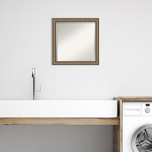 Miniatura 10 de Amanti Art Espejo de baño de madera, espejo de pared de bronce Manhattan para usar como espejo de tocador de baño sobre fregadero (25.5 x 21.5