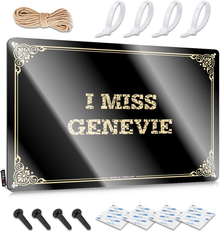 Western Cowboy Decor Tinplate Sign Sport Hanging Pre-drilled Metal Art/Coffee Decor For Kitchen I Miss Genevie - Farmhouse Kitchen Signs Wall Decor