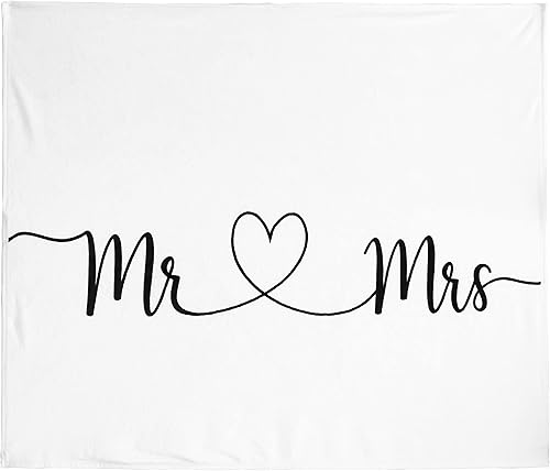 Miniatura 1 de Manta de Mr and Mrs – 80 x 60 pulgadas – Regalo de boda suave y compartible para parejas – Único novio y novia para ser lujo recién casado y regalo