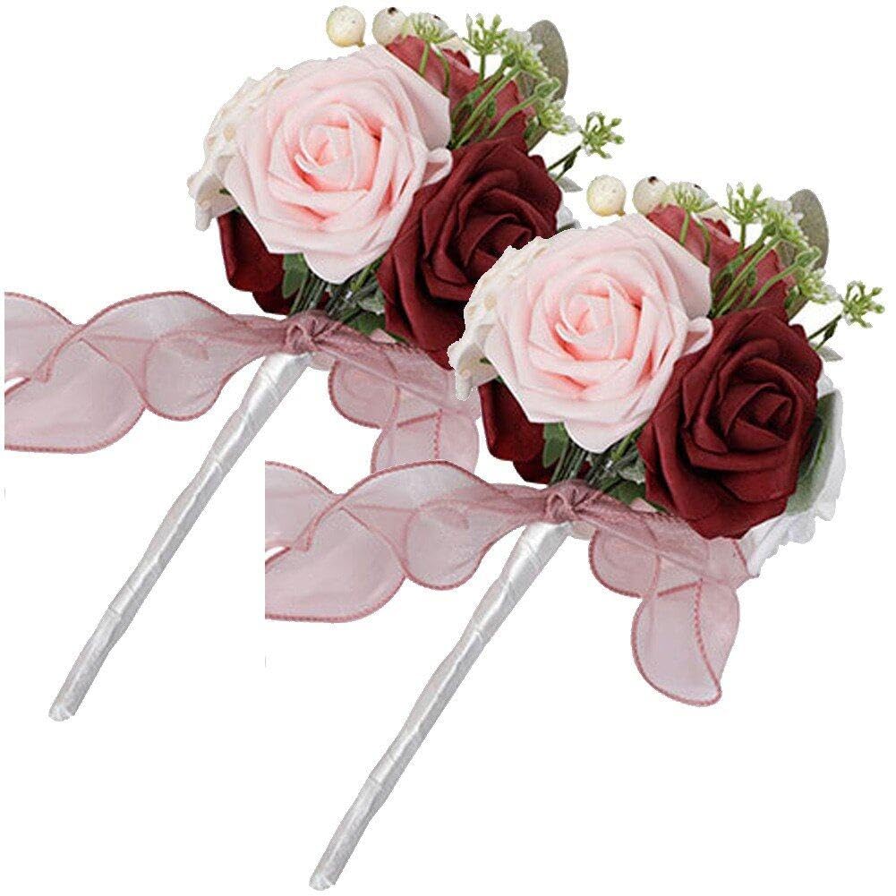 Hrippy Roses Bridal Bouquet Artificial Rose Bridal Holding Flowers Wedding Bouquets For Wedding Party For Bride Bridesmaids