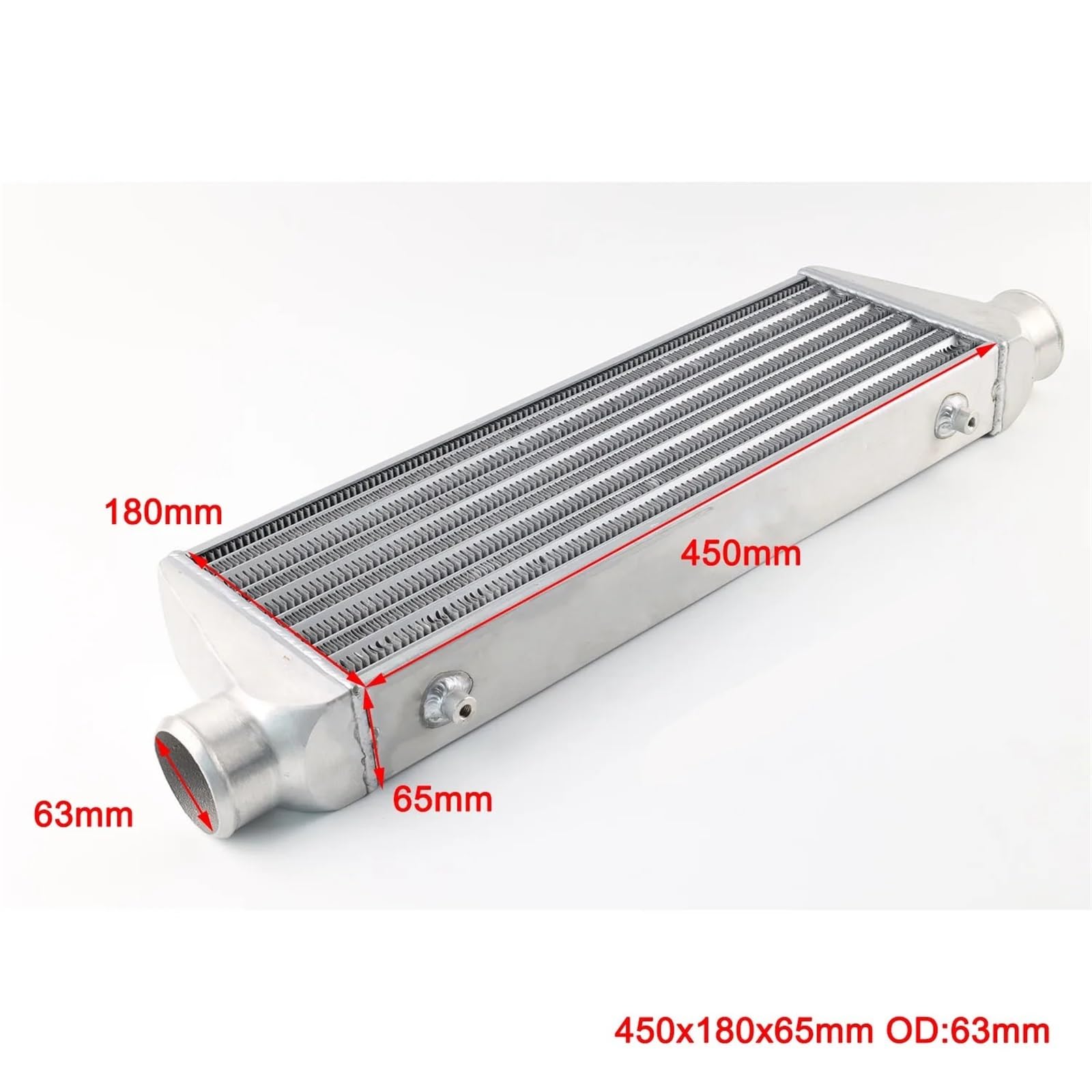 Intercooler del turbocompresor Barra Placa Turbo Intercooler Universal, 450x180x65mm OD = 63mm Aluminio
