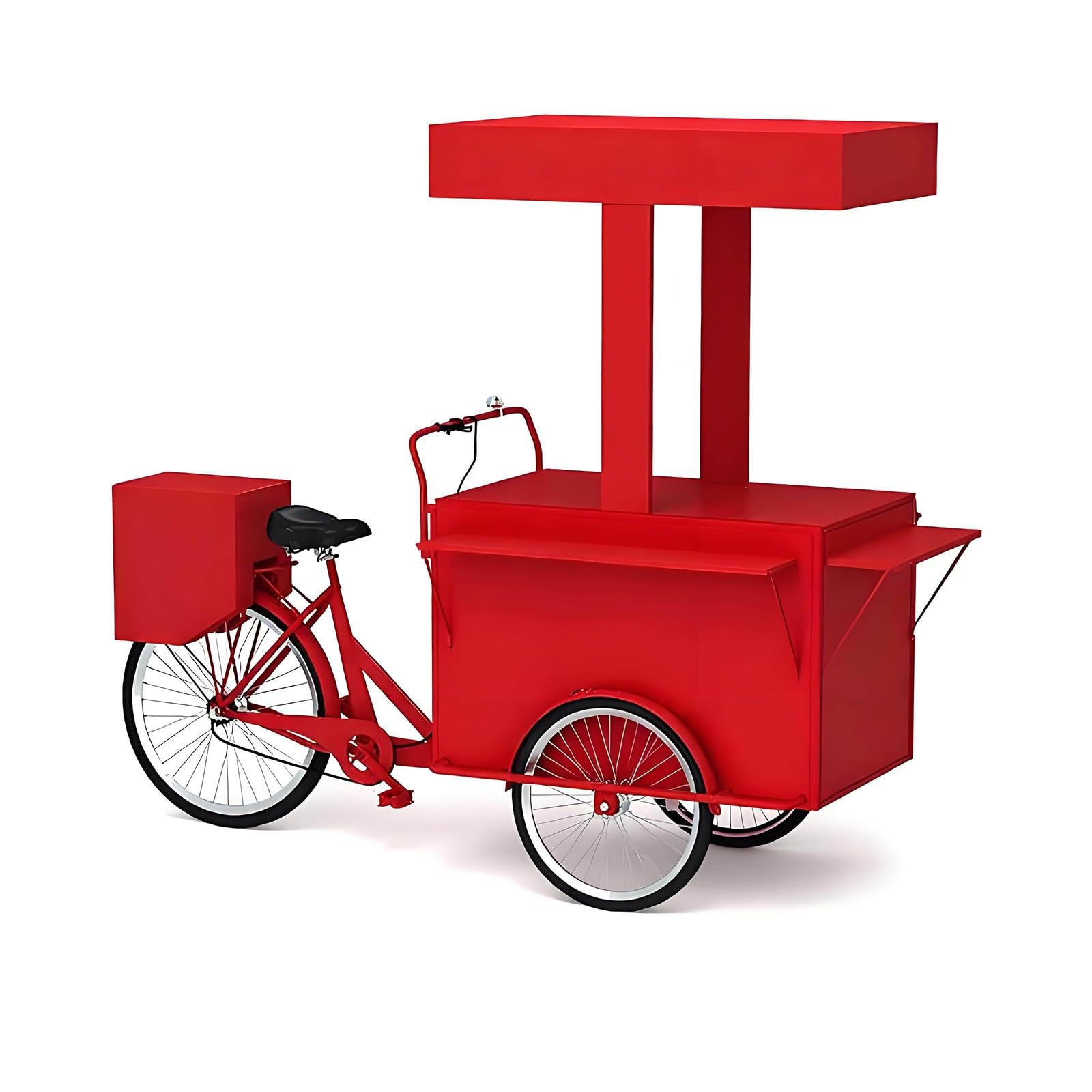 Carrito de alimentos con ruedas para venta ambulante, mercados de agricultores y exhibiciones de ferias