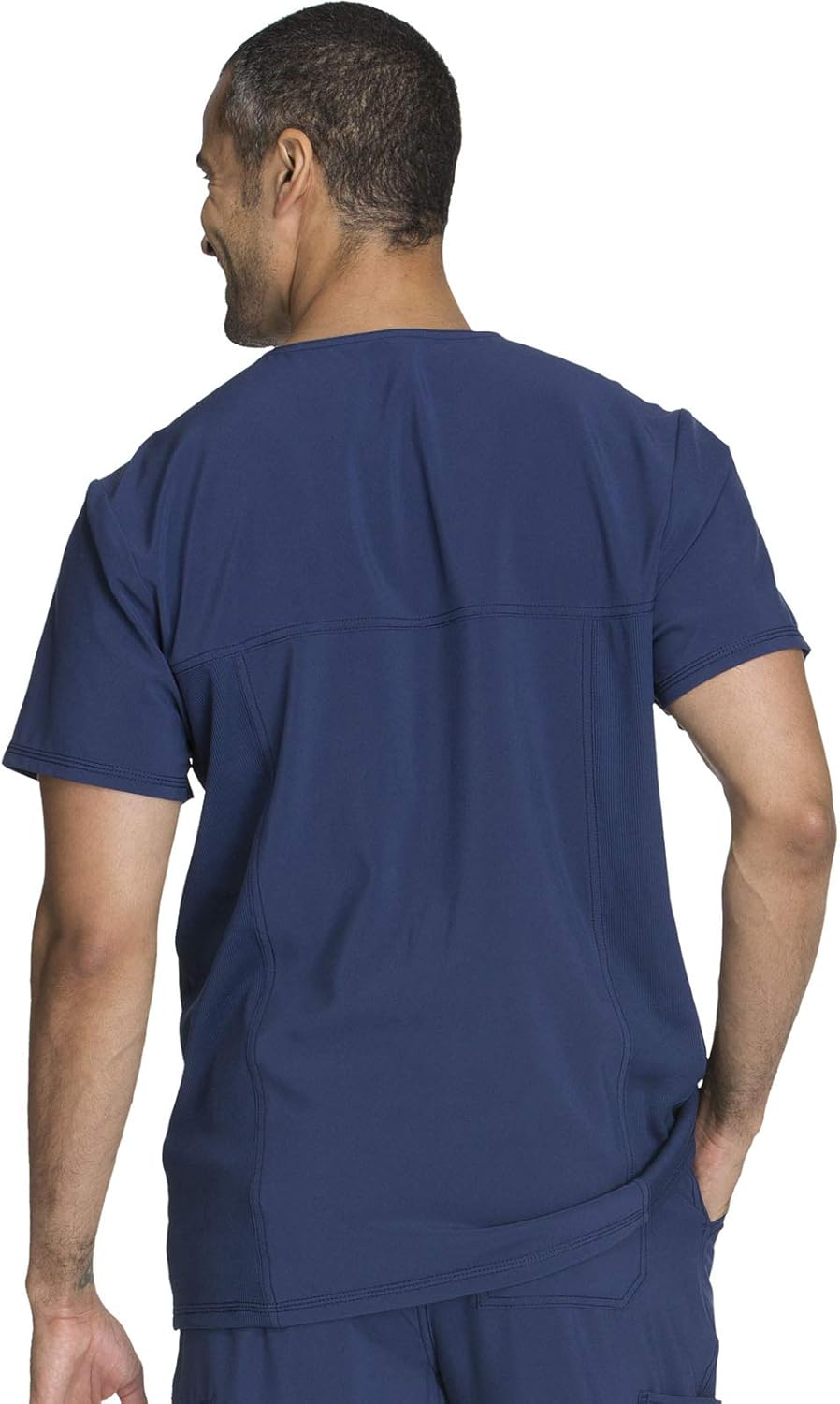 Cherokee Infinity Men Scrubs Set CK900A V-Neck Top & CK200A Fly Front Pant, Navy- S Top/S Pant