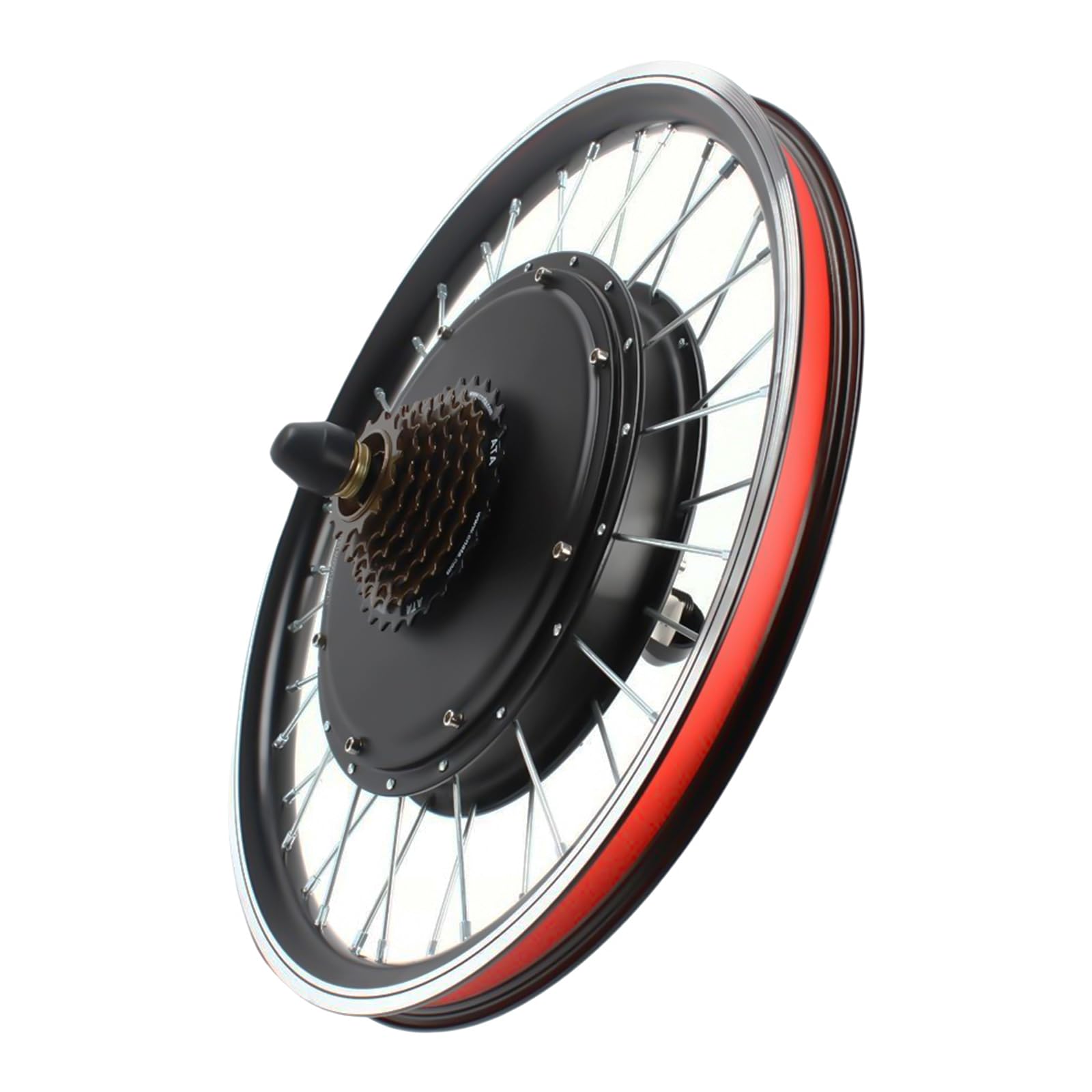 E-Bike - Kit de reequipamiento para bicicleta eléctrica (20 pulgadas, con pantalla LED, función de apagado, palanca de freno y rueda libre de 7 velocidades, 48 V, 1000 W)