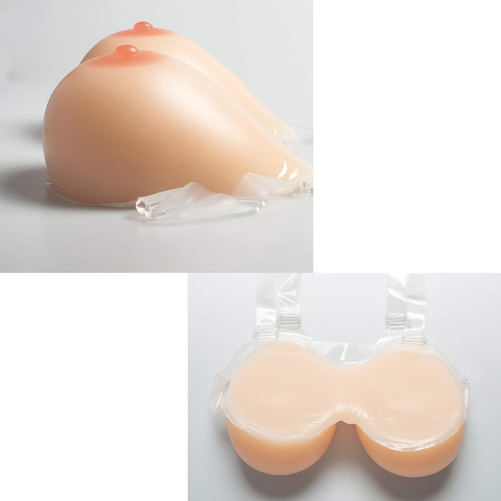 Formas de Senos de Silicona Pechos Falsos Pechos Falsos con Correas Ajustables para Travesti Mastectomía Transgénero Cosplay Shemale (Cup A 500g / Pair)