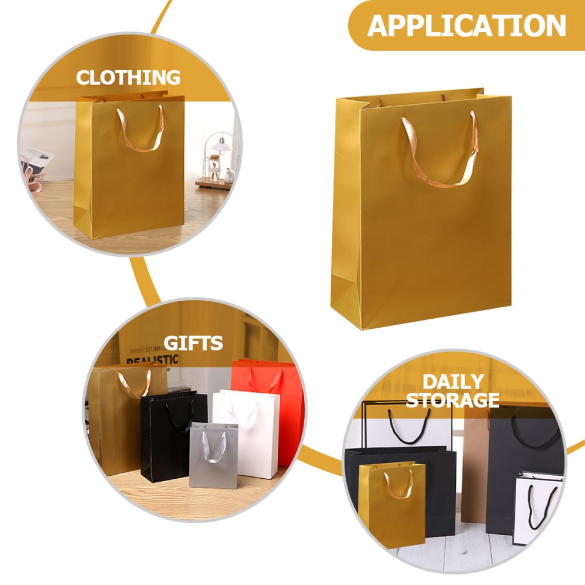 UPKOCH 12 Stück Teiliges Geschenk Papiertüten Gold Handliche Verpackungstaschen mit Griffen für Süßigkeiten Geburtstag Party Festliche Geschenkverpackung und Aufbewahrung