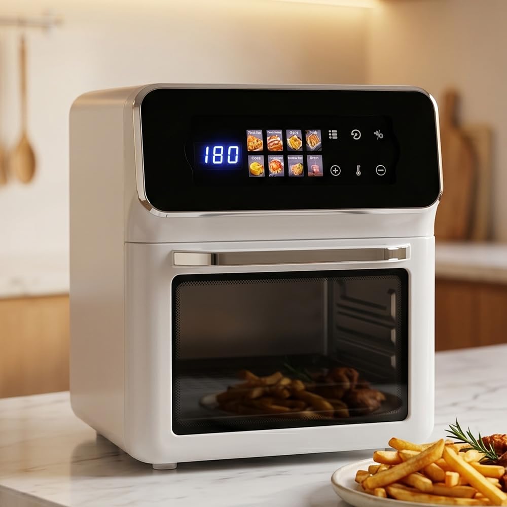 Toree Digital Air fryer oven with Glass window, Large Capacity of 9+ Liters, LED Touch screen control panel, accessory set with silicone picker/tong/skewer set/glove | 1 Year Warranty-8130656959-image-17