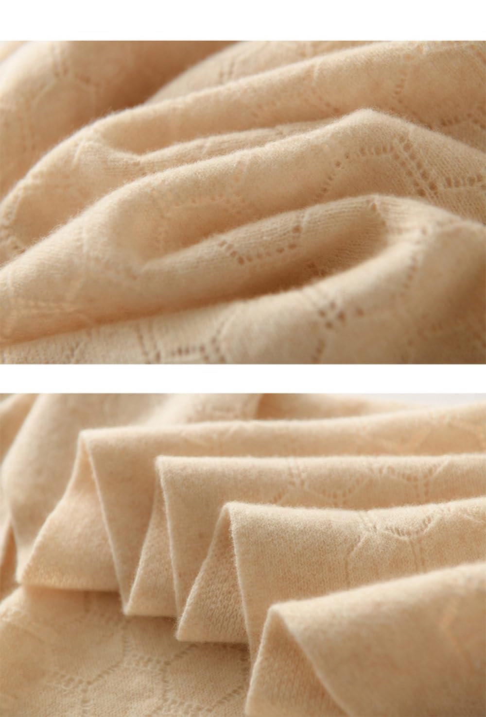 Strickjacke Damen Grobstrick,Damen-Wollbolero Hohler Sechseckstrick Kurz Geschnittener Achselzucken Langarmpullover Strickjacke Eleganter Weicher Kaschmir-Cardigan Mit Offener Vorderseite Modische S