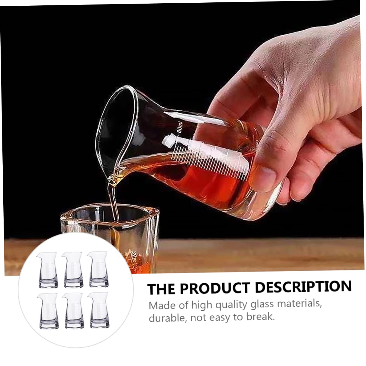 Ciieeo 6Pezzi Misurare Liquidi Misurini per Vodka e Whisky per Feste e Bar Facilità con Scale Graduata Sicuri e Resistente