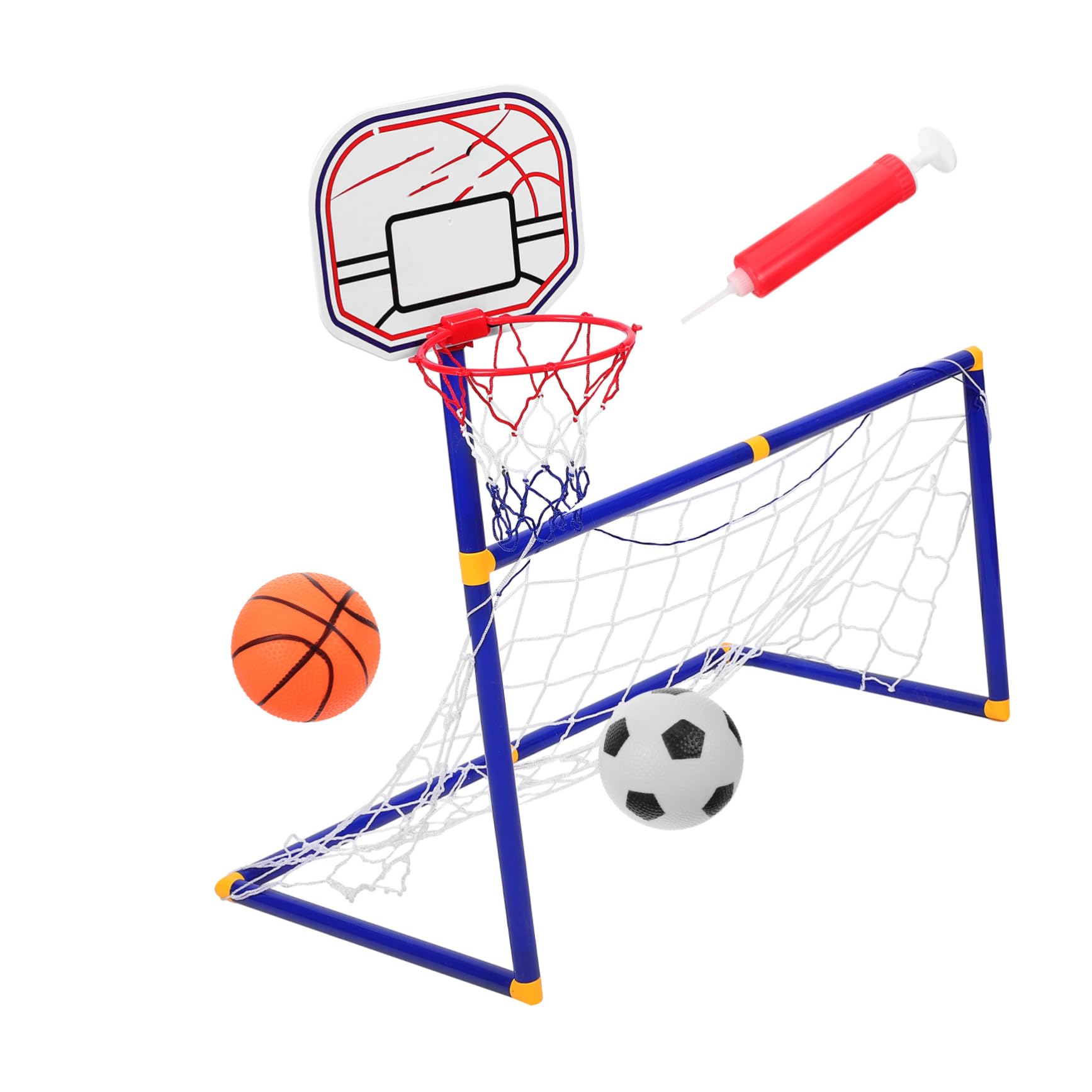 Balacoo 1Set Portable Soccer Goal Basketball Hoop Sports for Play Enhances Skills and Fun Activities