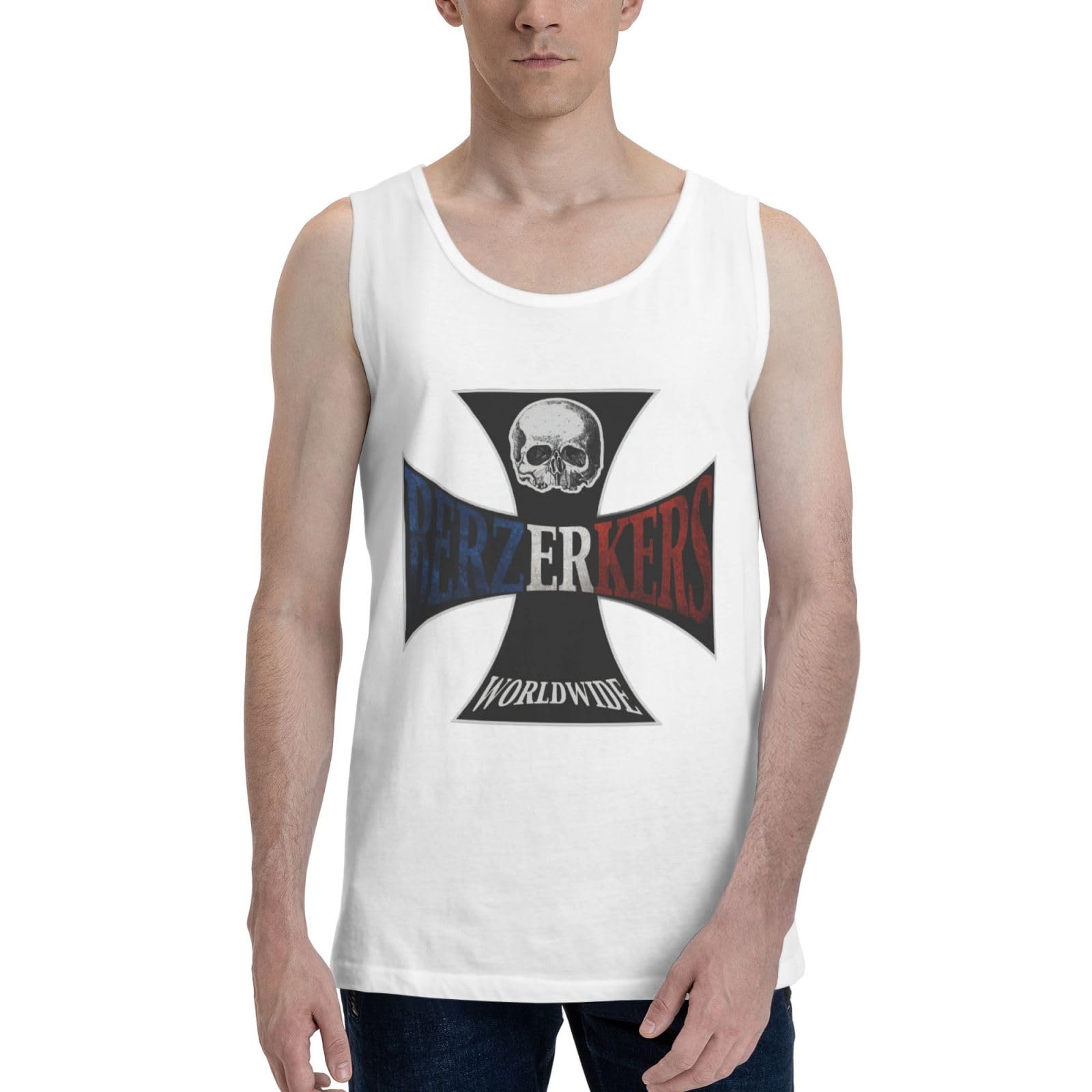 Black Metal Label Society Man Muscle Vests T Shirt Cool Cycling Sleeveless T Shirts White XX-Large