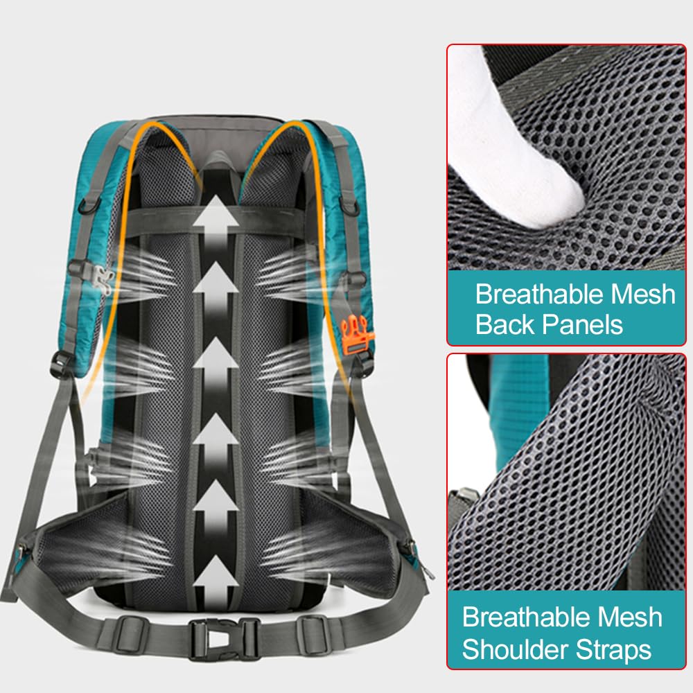 HUIOP Zaino da escursionismo da 70 litri Zaino da campeggio da arrampicata resistente all'acqua Zaino da viaggio con copertura antipioggia,zaino