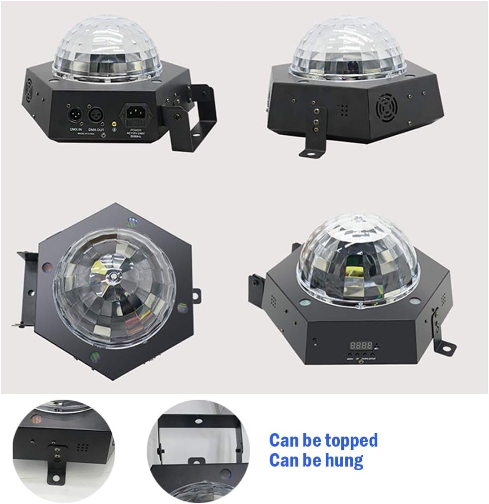 YXCKG Colorful Party Light 8 Color LED Disco Ball Fantasy Stage Light Dance Lightshow for Home Room Parties Kids Birthday Wedding Show Club Pub (Color : Black, Size : Without)