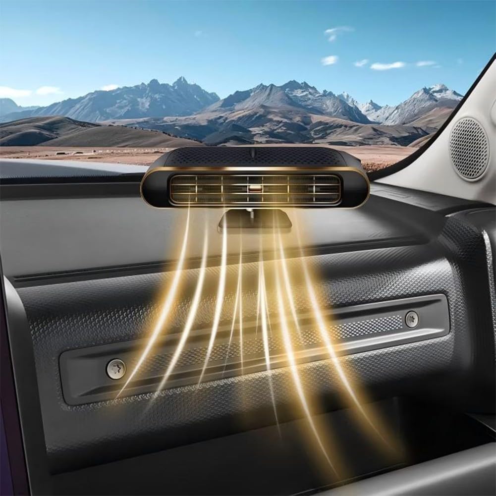 Calentador de coche de 12 V 120 W con doble calefacción y refrigeración, desempañador y descongelador portátil de vehículos, distribución de calor ajustable, diseño compacto para automóviles, camiones