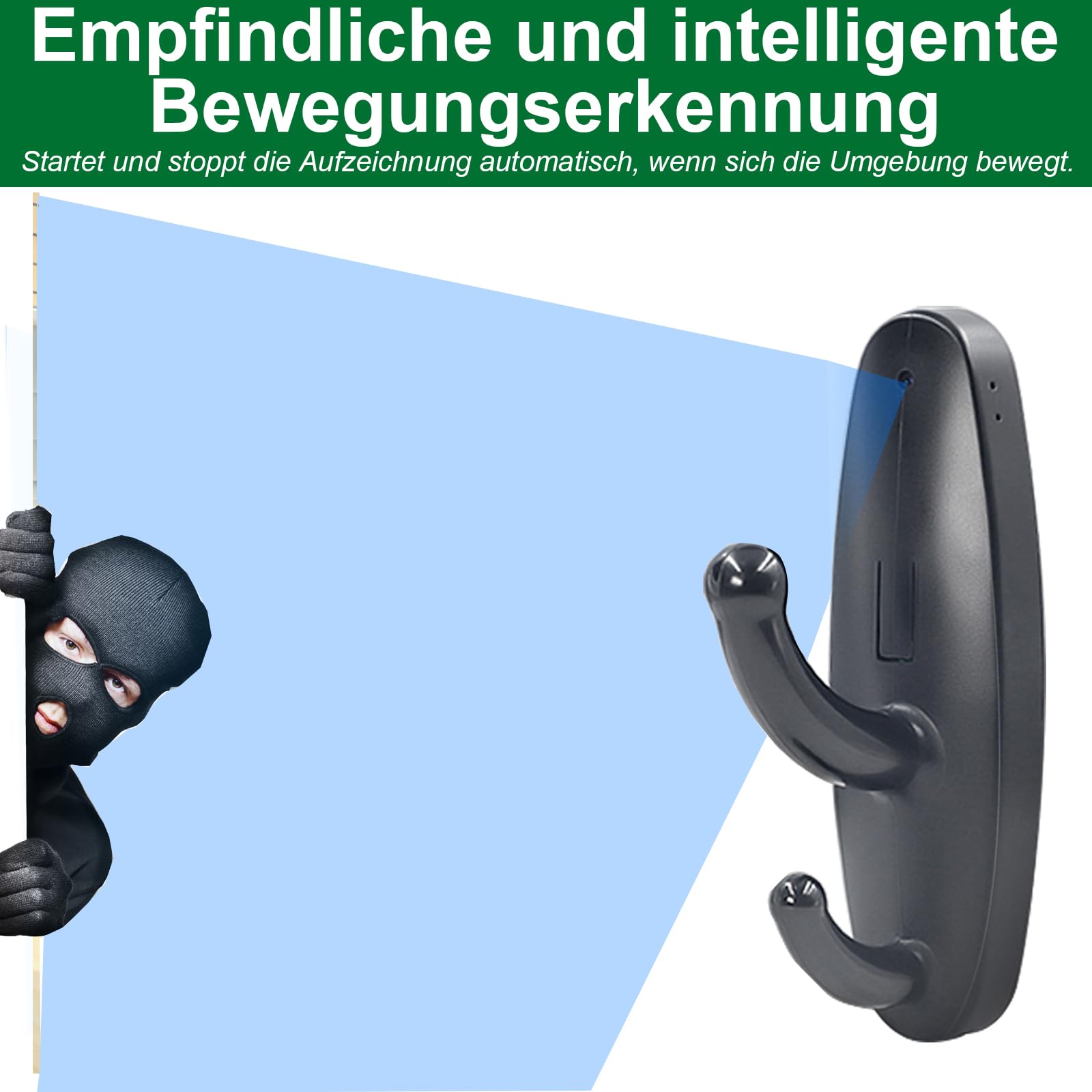 Caméra Cachée Murale HD 1080P, Mini Caméra Espion Cachée sans Internet, Camera Surveillance Interieur sans fil avec Détection de Mouvement,Enregistrement, Durée 120 minutes Pour bebe,interieur etc.