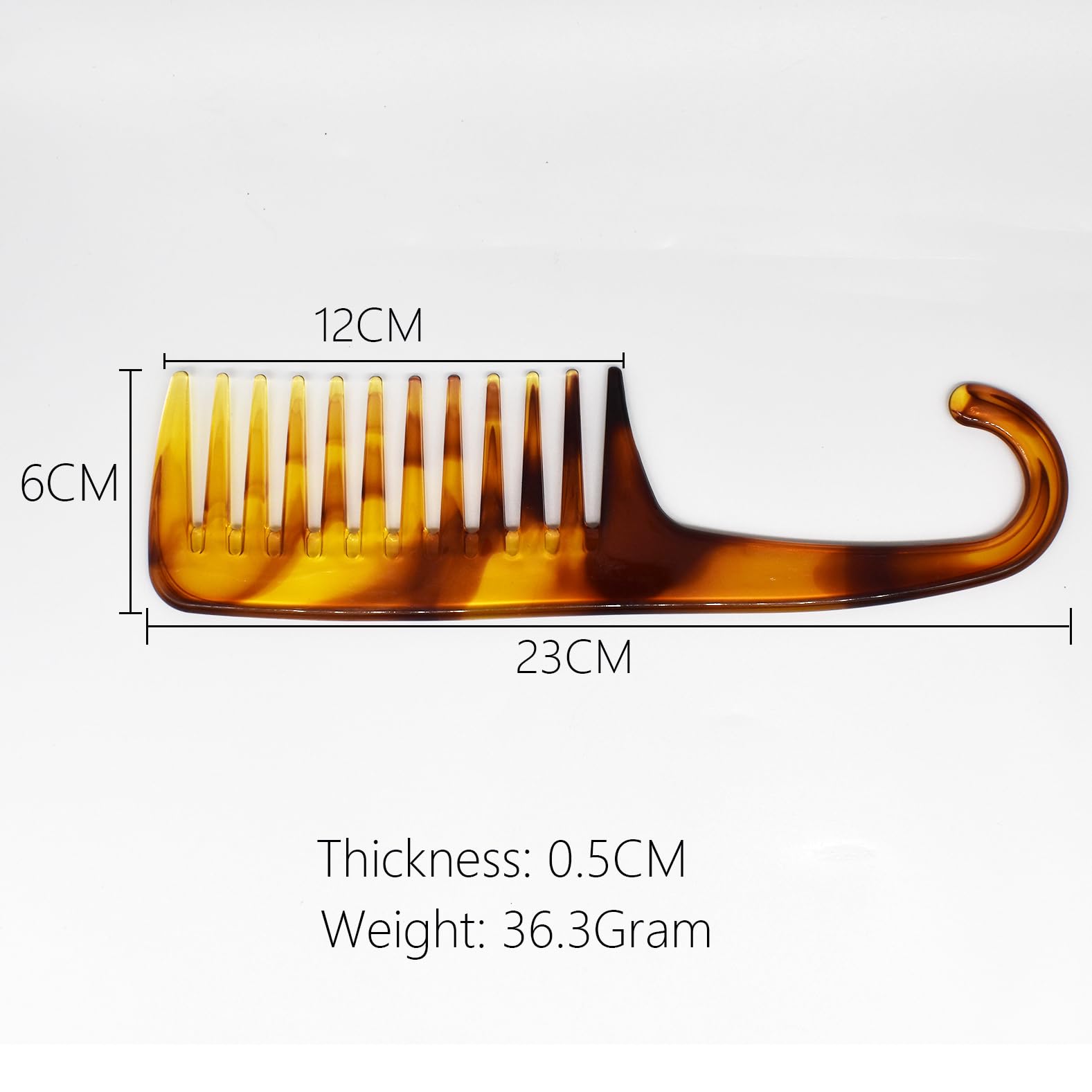 Amber Color Wide Tooth Hair Comb - Image 3
